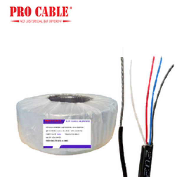 CÁP 4 LÕI 0.5 GIA CƯỜNG 500m PRO CABLE (Model: U2000-4150P)