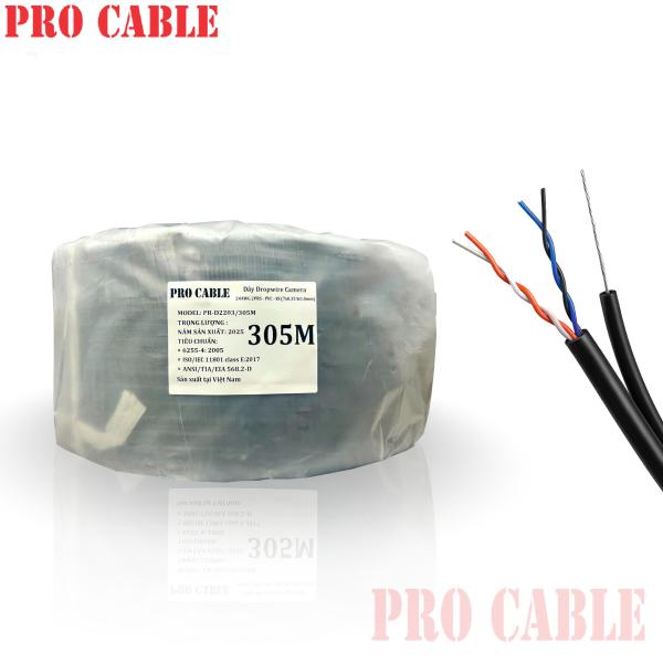 Cáp Dropwire Camera 24AWG 2PRS - PVC - SS(7x0.33x1.0ST) PROCABLE