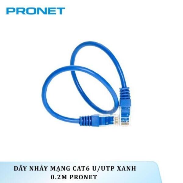 Dây nhảy mạng Cat6 U/UTP Xanh 0.2m PRONET