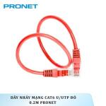 Dây nhảy mạng Cat6 U/UTP Đỏ 0.2m PRONET