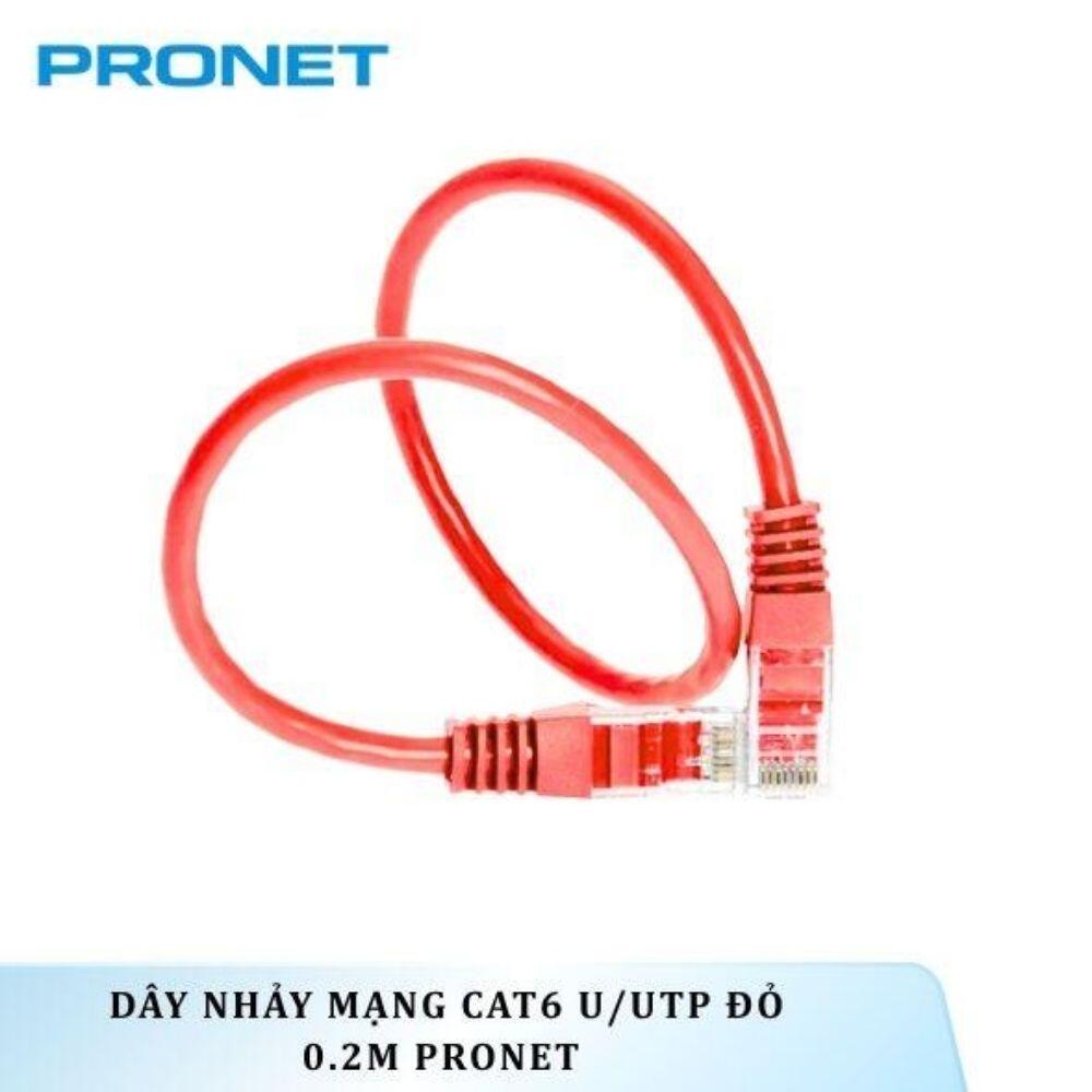 Dây nhảy mạng Cat6 U/UTP Đỏ 0.2m PRONET