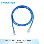 Dây nhảy mạng Cat6A S/FTP LSZH Xanh 0.5M PRONET