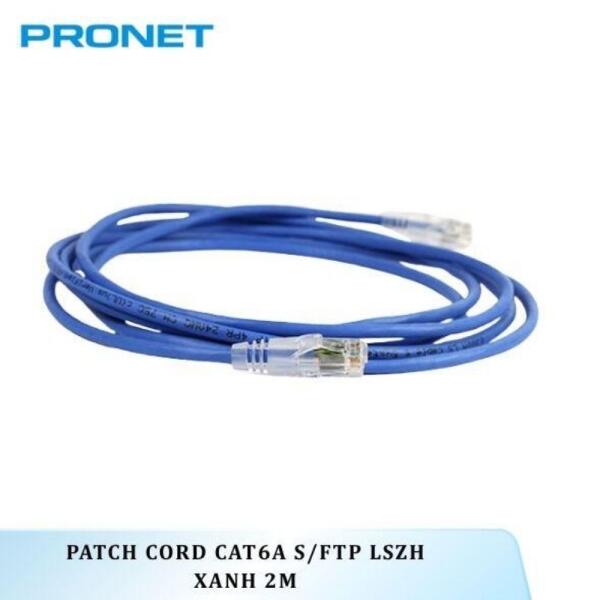 Dây nhảy mạng Cat6A S/FTP LSZH Xanh 2M PRONET