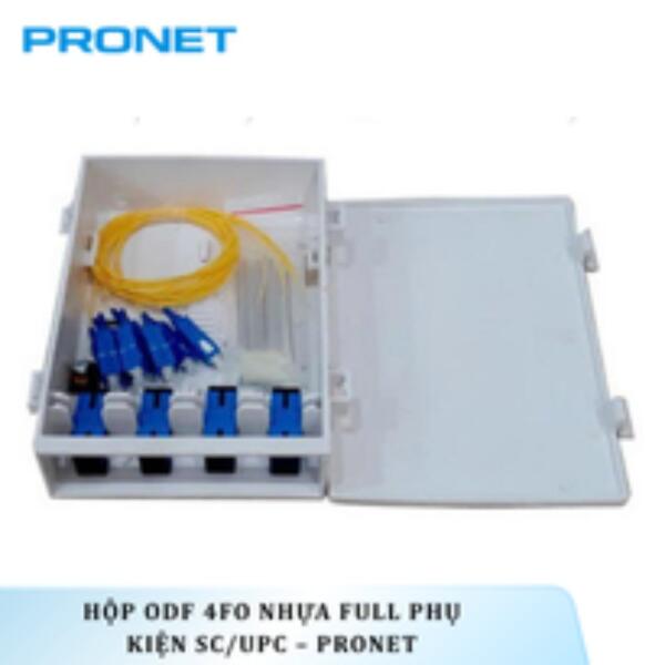 Hộp ODF 4FO Nhựa Full Phụ Kiện SC/UPC – PRONET