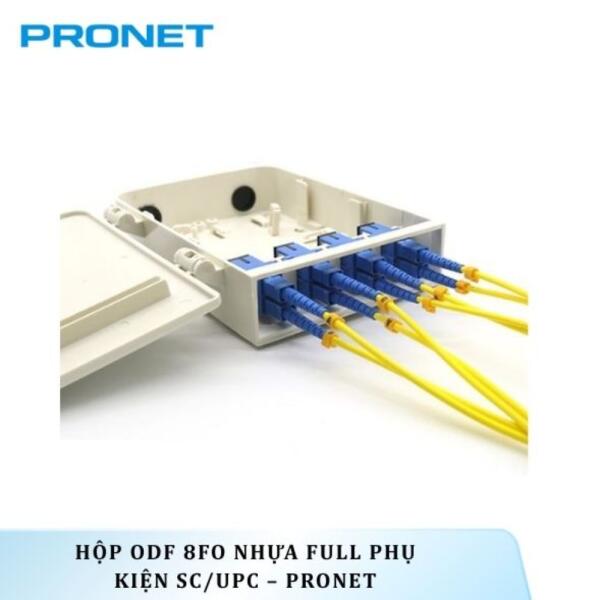 Hộp ODF 8FO Nhựa Full Phụ Kiện SC/UPC – PRONET
