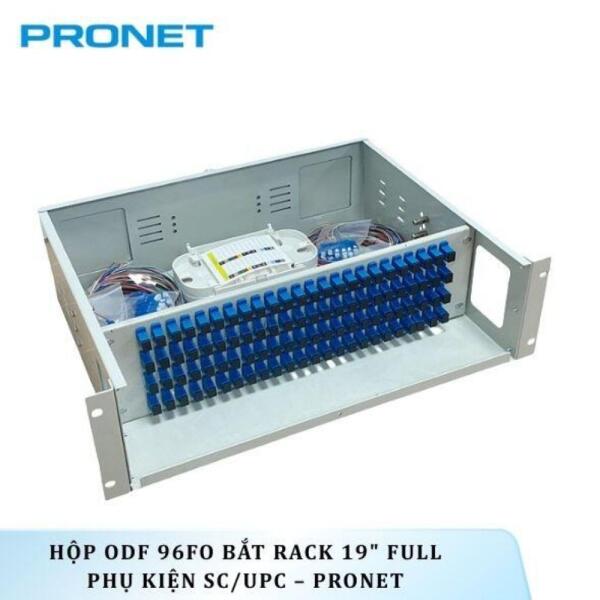 Hộp ODF 96FO Gắn Rack 19" Full Phụ Kiện SC/UPC – PRONET