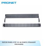 Patch Panel UTP 1U 48 Ports Straight Unloaded PRONET