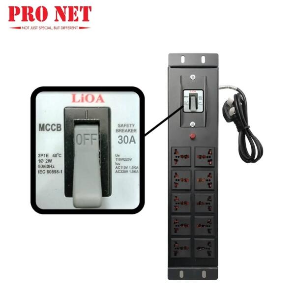 PDU 12 lỗ 30A,PR-PDU12-30A-B, MCCP, rack 19'', PRONET