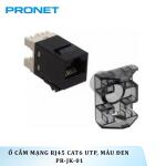 PR-JK-01 - Ổ cắm mạng RJ45 CAT6 UTP PRONET màu đen