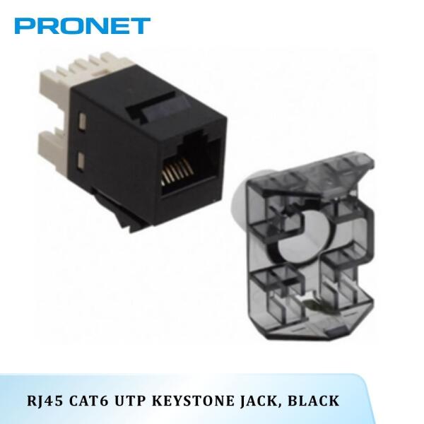 RJ45 Cat6 UTP Keystone Jack, Black PRONET