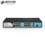 Switch Gigabit S1200-16P2G1S 16 Cổng VLAN/Default/CCTV mode chống sét 6KV BDCOM