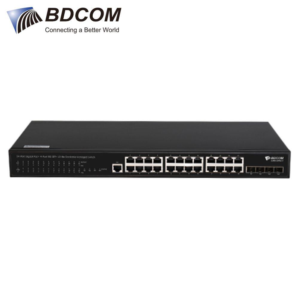 Switch PoE BDCOM S2900-24P4Xv1 - 24 Cổng Gigabit PoE+ + 4 Cổng 10G SFP+ L3-lite Managed Switch