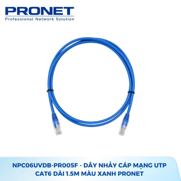 NPC06UVDB-PR005F - Dây nhảy cáp mạng UTP Cat6 dài 1.5m màu xanh PRONET