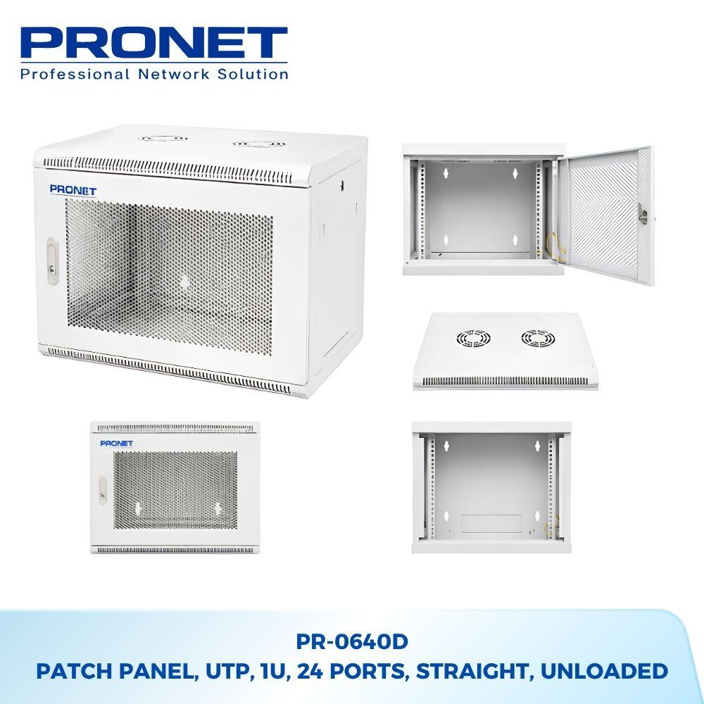 Tủ Rack 6U D400 Treo Tường PRONET PR-0640D – Cửa Lưới, Rack 19 Inch