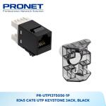 PR-UTP1375056-1P - RJ45 Cat6 UTP Keystone Jack, Black