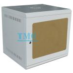 Tủ Mạng 10U Treo Tường D600, Cửa Mica Màu Ghi