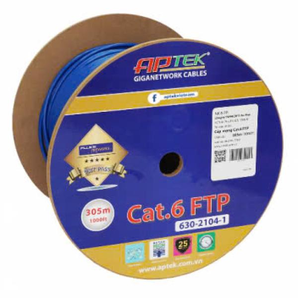Cáp Mạng APTEK CAT.6 FTP 305m CCA - Gigabit, PoE, Bảo Hành, Giá Tốt