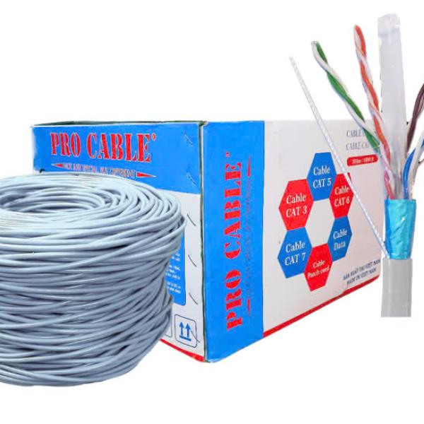 Cáp mạng Cat6 FTP Màu Trắng - Pro Cable Chính Hãng, Hiệu Năng Vượt Trội