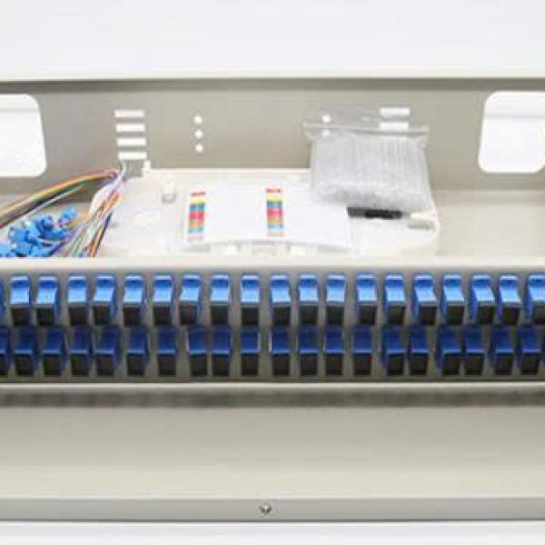 Hộp phối quang ODF 48FO khay cố định gắn rack 19’’ Full phụ kiện SC/UPC – PRONET