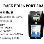 PDU 6 lỗ 20A, MCCP, rack 19'' PRONET