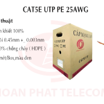 Cáp LAN CAT 5 UTP 25AWG 4PRS - PE Không cường lực