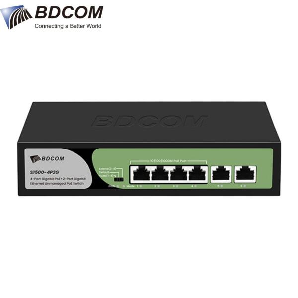Switch Gigabit S1500-4P2G 5 Cổng VLAN/Default/CCTV mode chống sét 6KV BDCOM