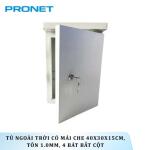 Tủ ngoài trời có mái che 40x30x15cm, tôn 1.0mm, 4 bát bắt cột