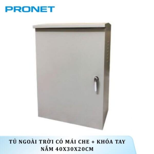 Tủ ngoài trời có mái che + khóa tay nắm 40x30x20cm PRONET